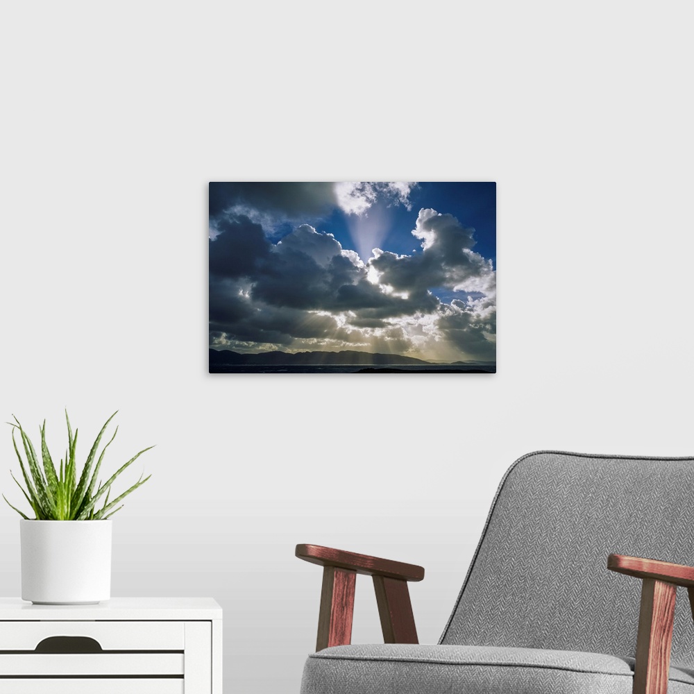 A modern room featuring Clouds, Malan head from Fanad, Co Donegal, Ireland.