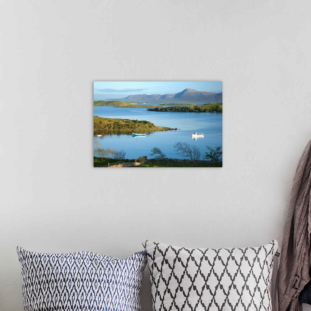 A bohemian room featuring Co Mayo, Ireland; Evening View Across Clew Bay To Croagh Patrick