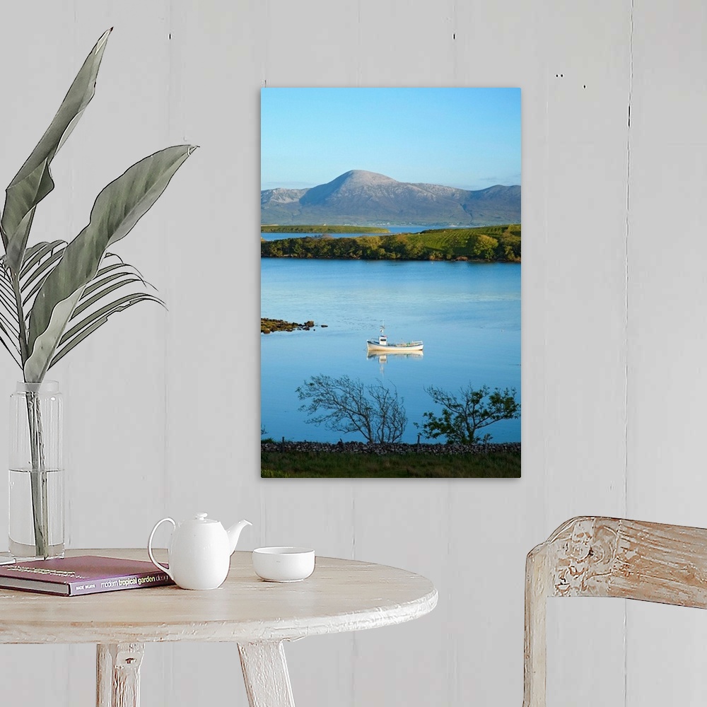 A farmhouse room featuring Co Mayo, Ireland; Fishing Boat In Clew Bay Beneath Croagh Patrick