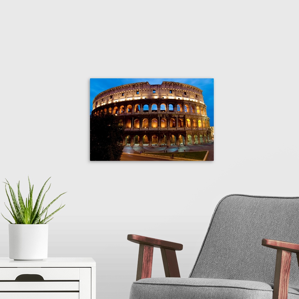 A modern room featuring Colosseum At Dusk; Europe, Italy, Rome