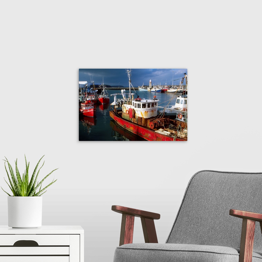 A modern room featuring County Waterford, Ireland; Fishing Boats