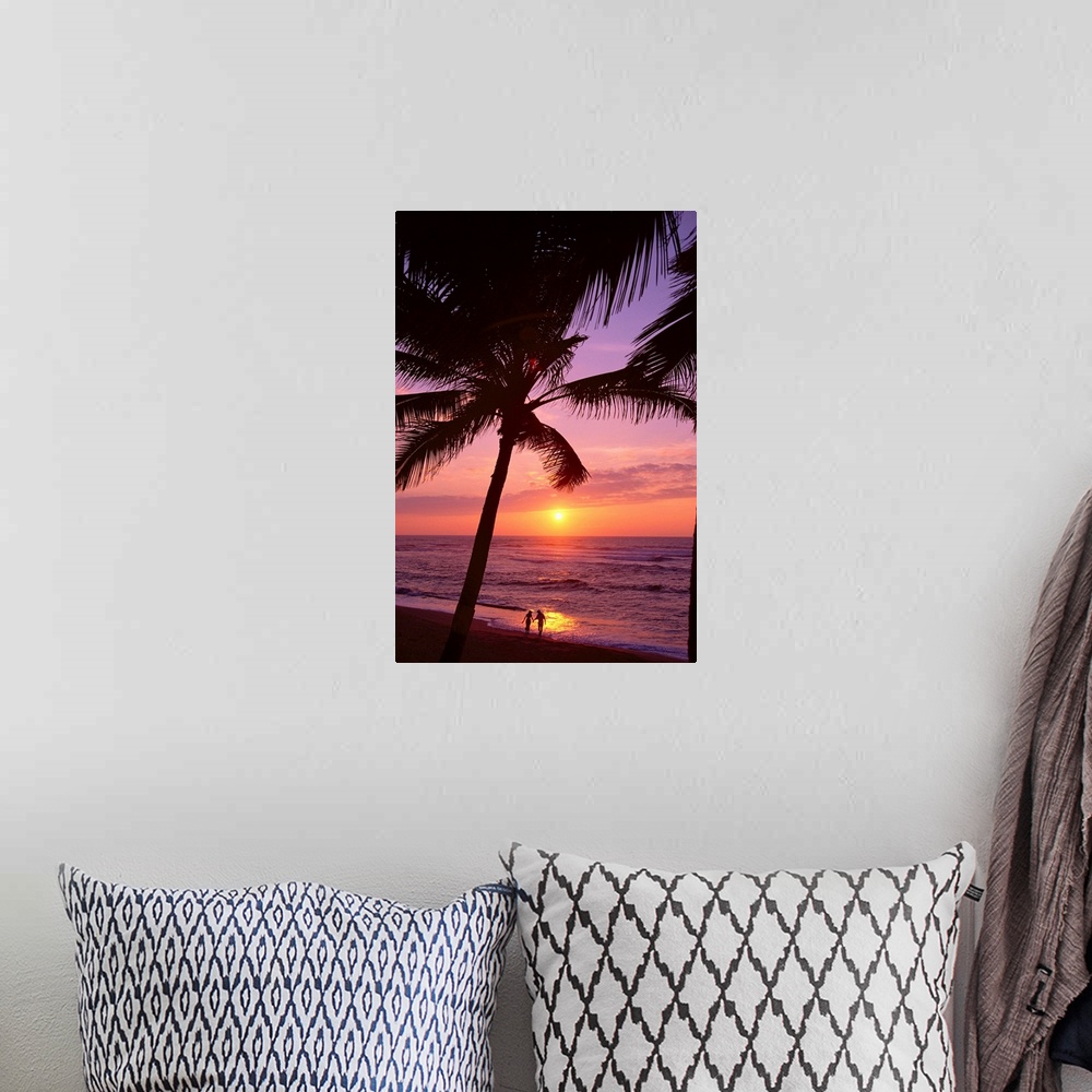 A bohemian room featuring Couple On Beach At Sunset