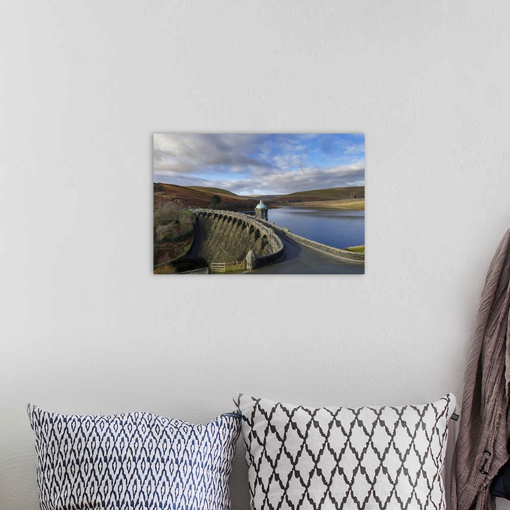 A bohemian room featuring Craig Goch Dam and reservoir in the Elan Valley in Wales.