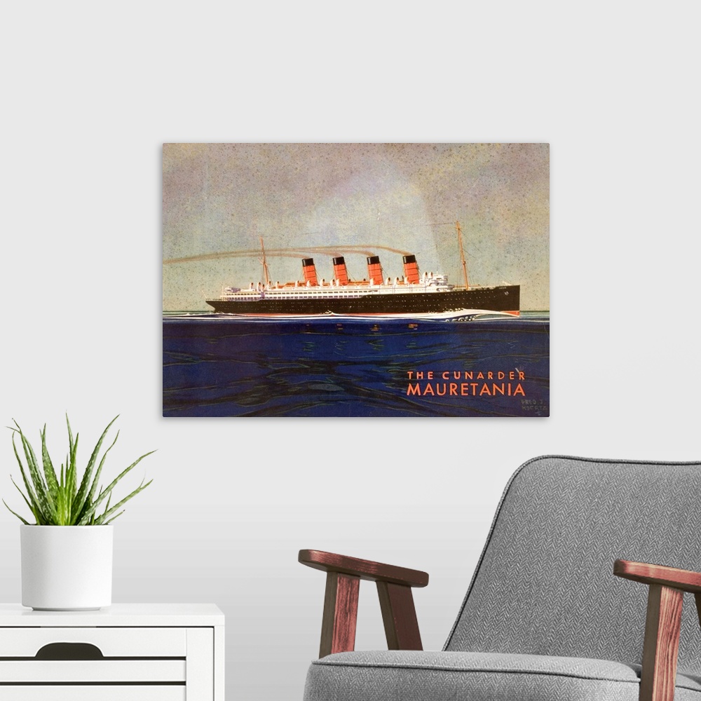 A modern room featuring Cunard Line Promotional Brochure For Mauretania Circa 1930