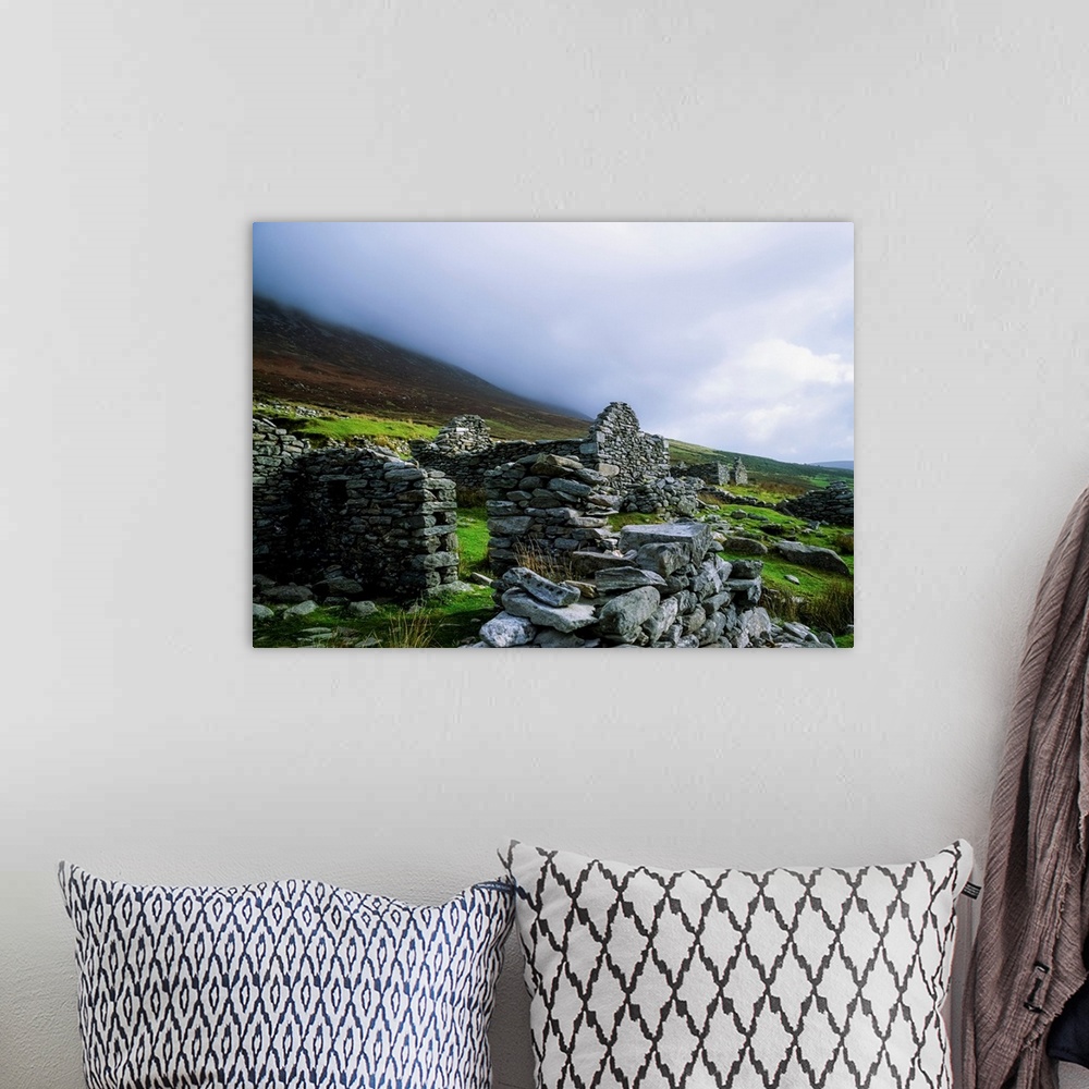 A bohemian room featuring Deserted Village At Slievemore, Achill Island.