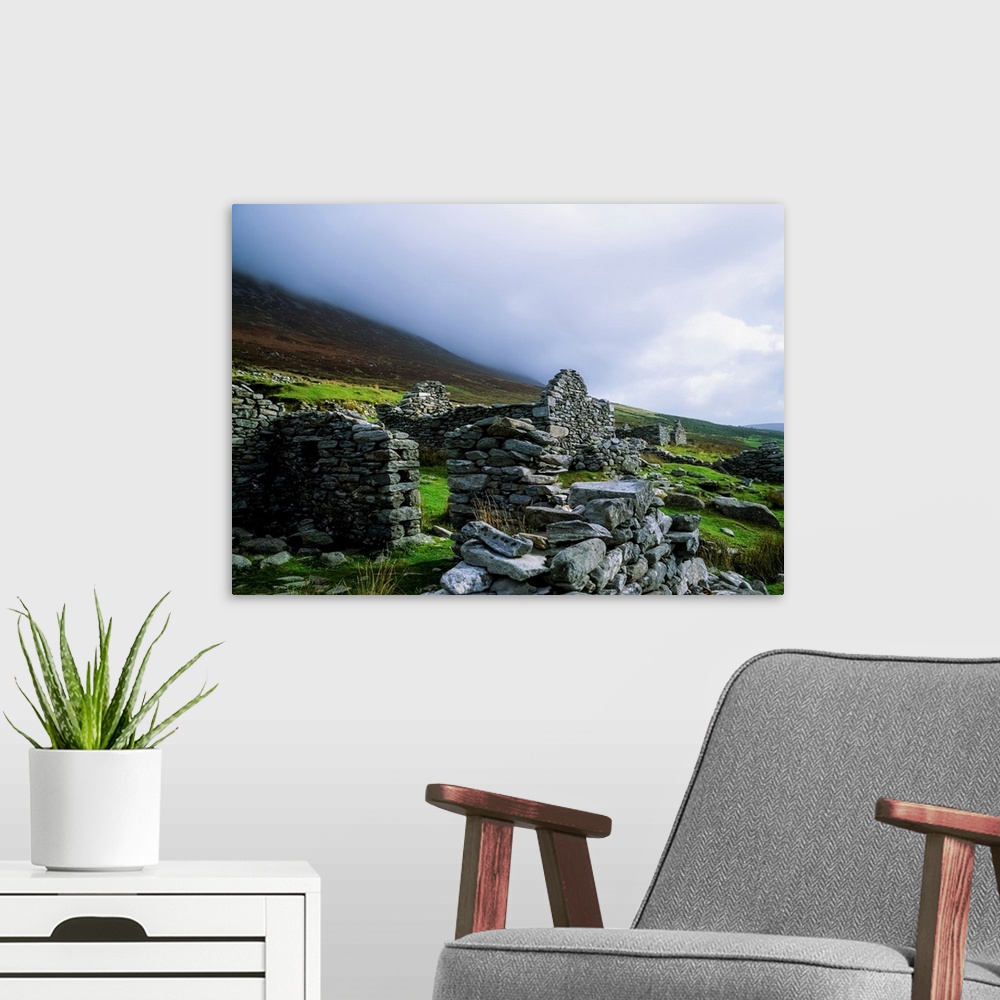 A modern room featuring Deserted Village At Slievemore, Achill Island.