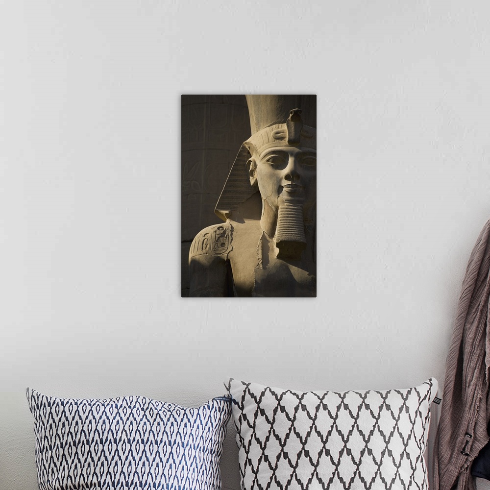 A bohemian room featuring Detail Of Head Of Pharaoh Statue; Luxor Temple, Egypt