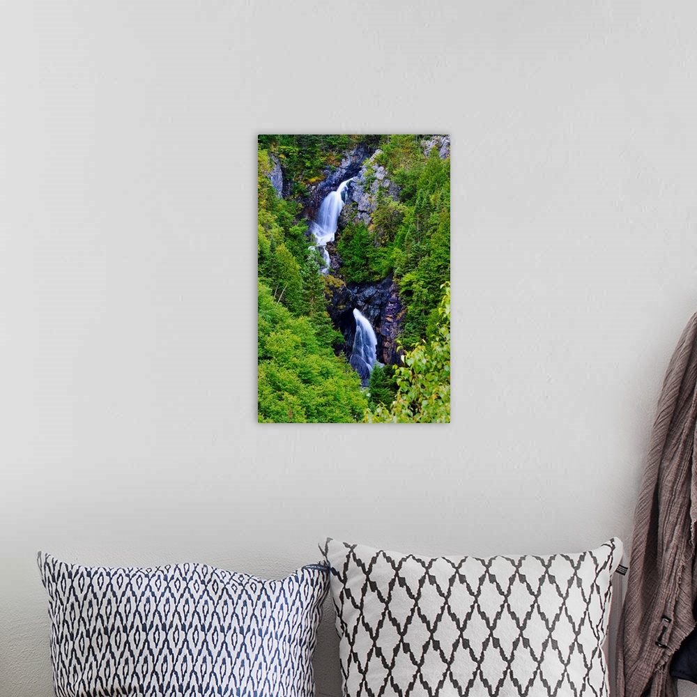 A bohemian room featuring Diable Waterfall In Gaspesie National Park, Quebec, Canada