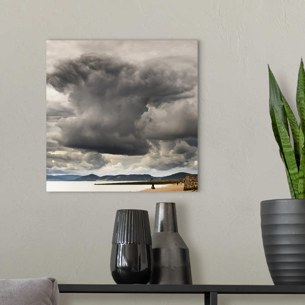 A modern room featuring Dramatic cloud formation over the coastline, Chanonry Point; Inverness, Scotland