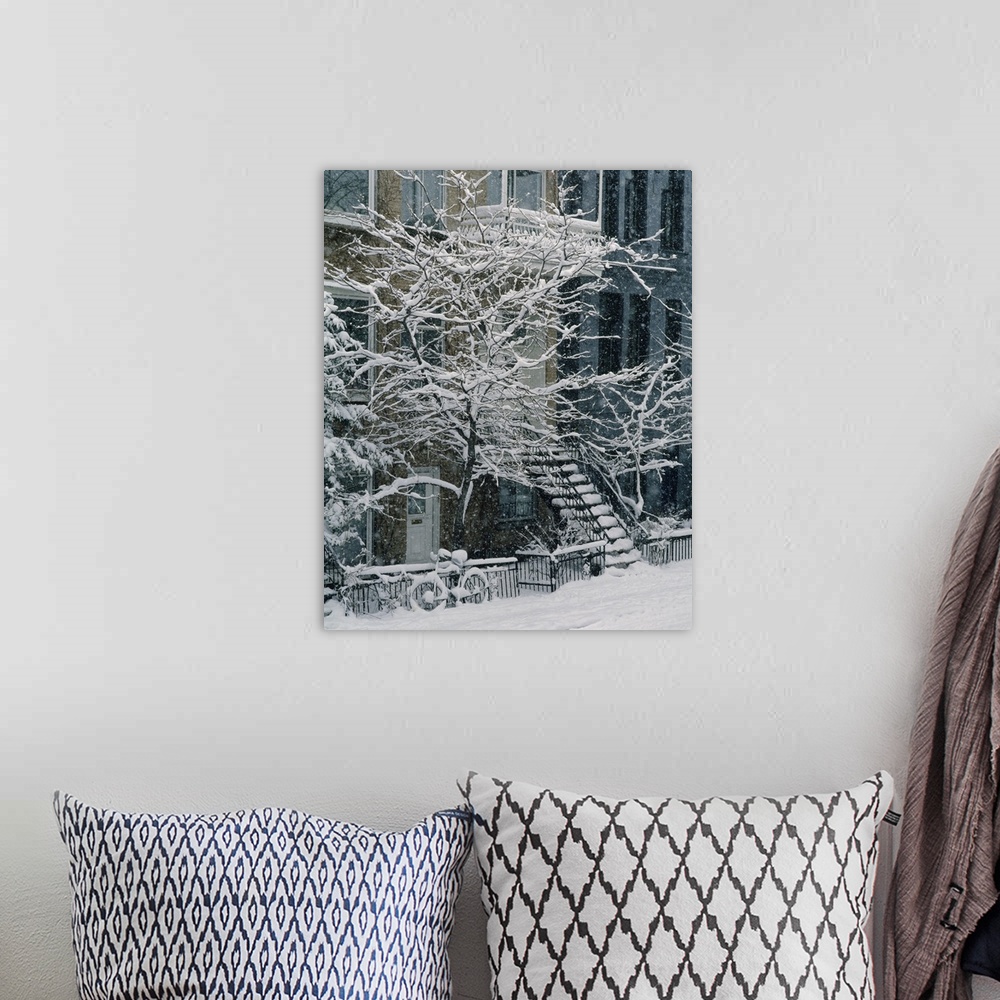 A bohemian room featuring Drolet Street In Winter, Montreal, Quebec, Canada