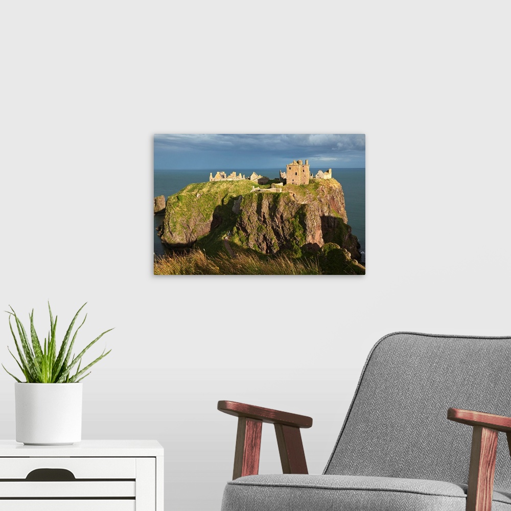 A modern room featuring Dunnottar Castle, south of Stonehaven, Aberdeenshire, Grampian, Scotland