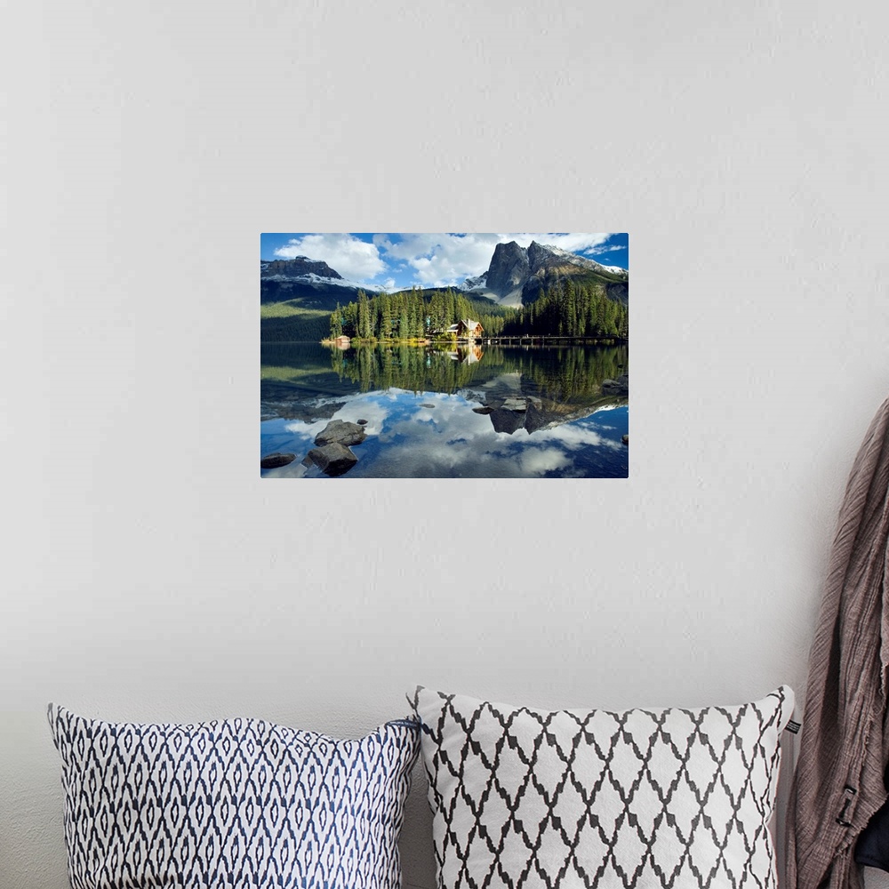 A bohemian room featuring Emerald Lake And Emerald Lake Lodge, Yoho National Park, British Columbia, Canada