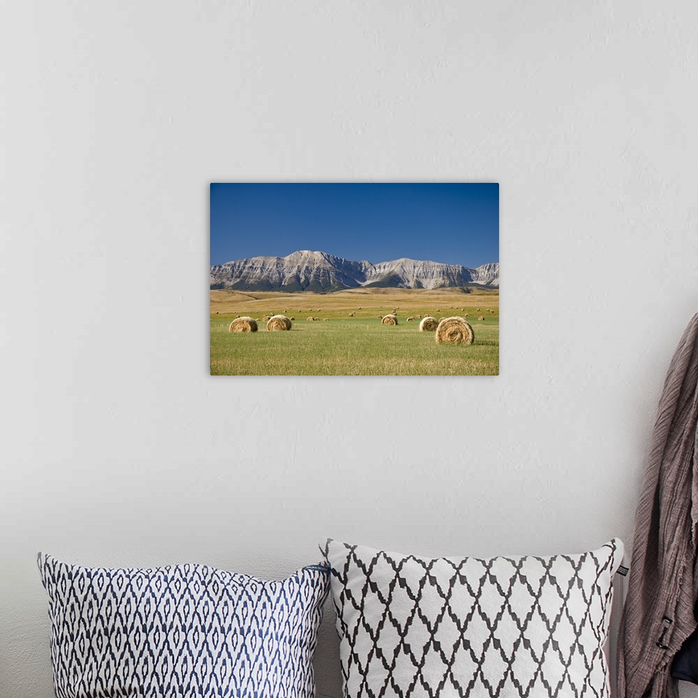 A bohemian room featuring Field Of Hay Bales, Alberta, Canada