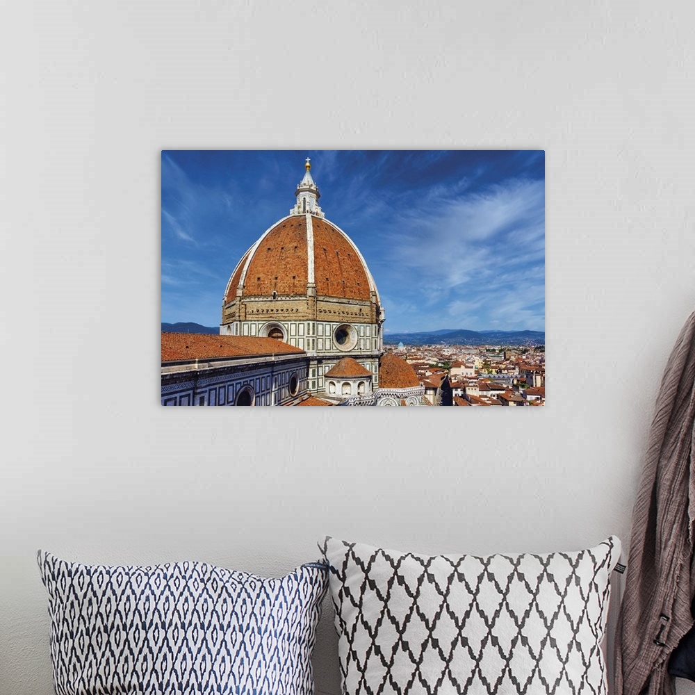 A bohemian room featuring Florence, Tuscany, Italy. Filippo Brunelleschi's Dome of the Duomo, or cathedral. Basilica di San...