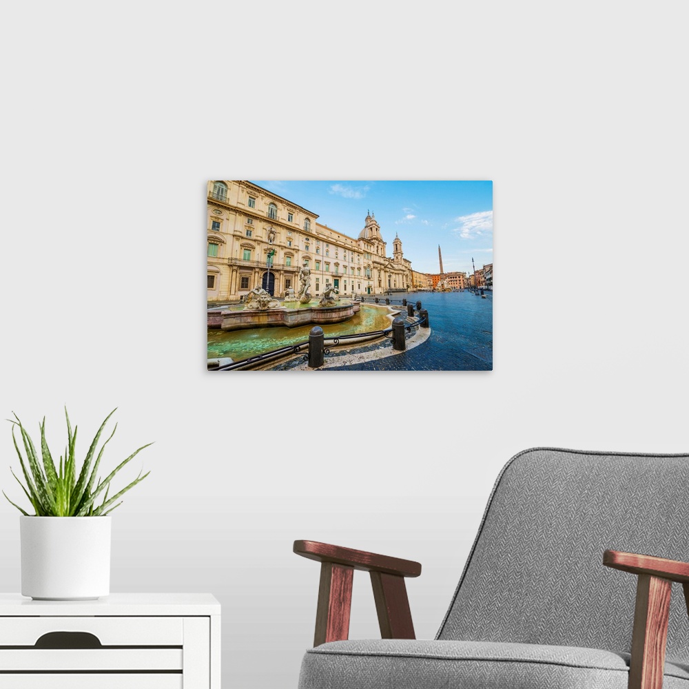 A modern room featuring Fountain in Piazza Navona, Rome, Italy