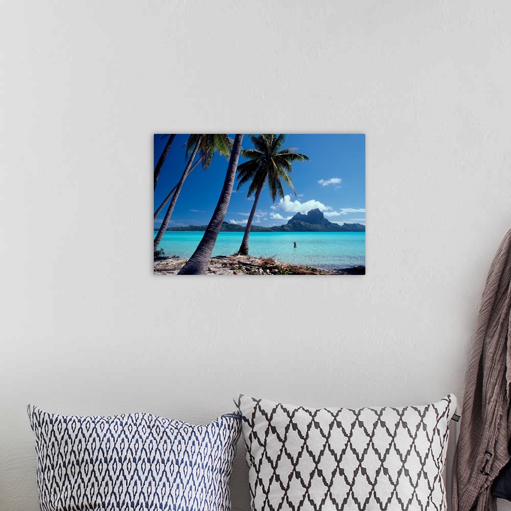 A bohemian room featuring French Polynesia, Tahitian Coast Scene, Lovely Woman In Water