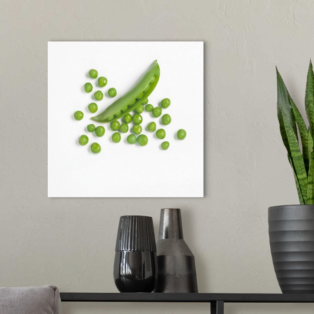 A modern room featuring Fresh Green Peas From The Pod