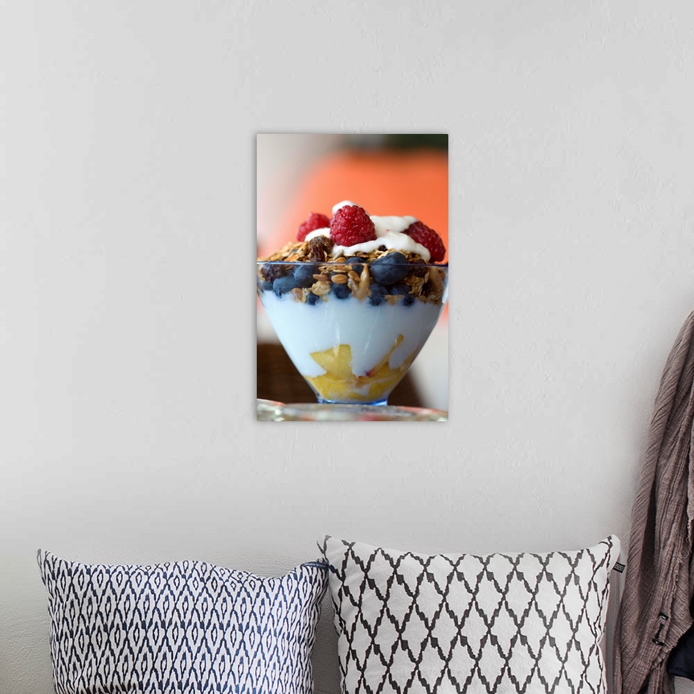 A bohemian room featuring Fruit And Granola In Yogurt
