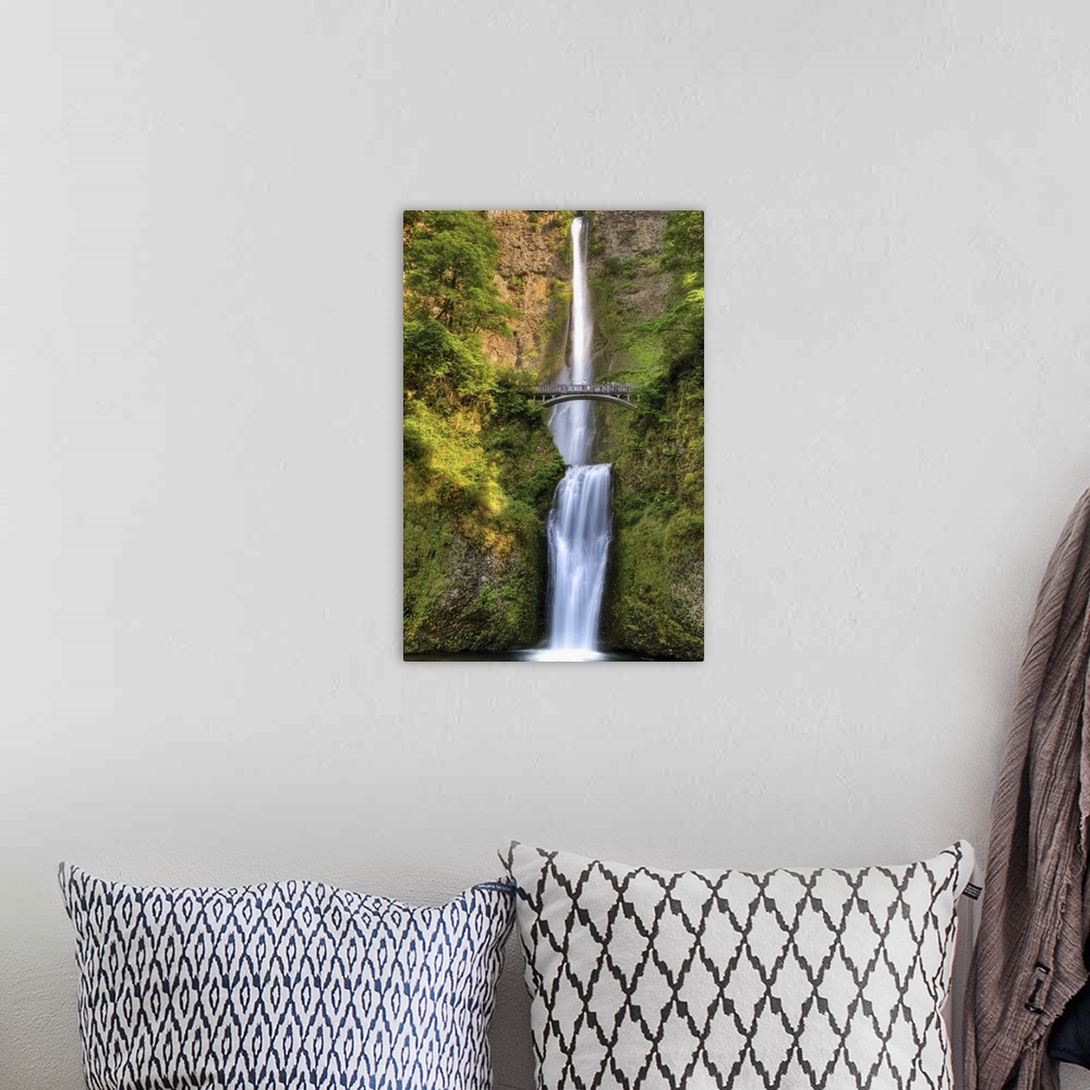 A bohemian room featuring Full Height Of Multnomah Falls, Oregon