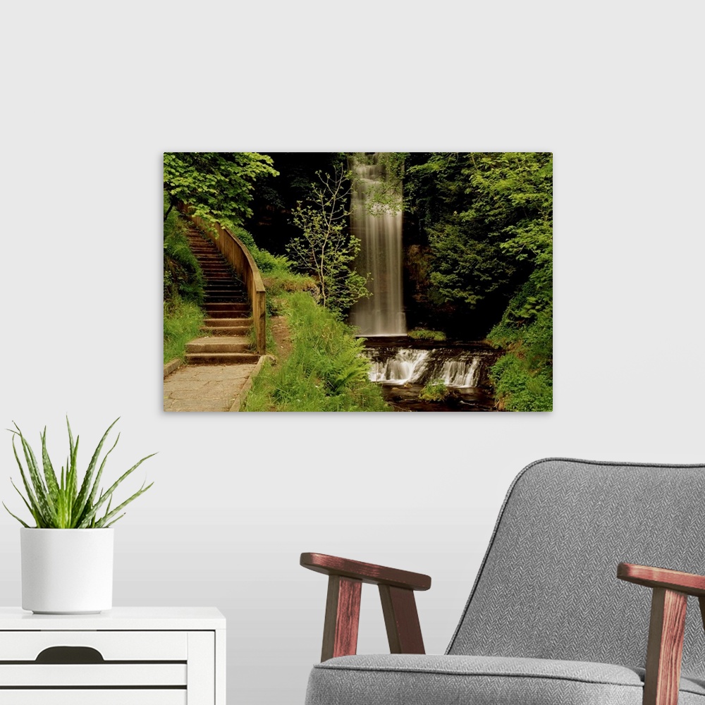 A modern room featuring Glencar Waterfall, County Leitrim, Ireland