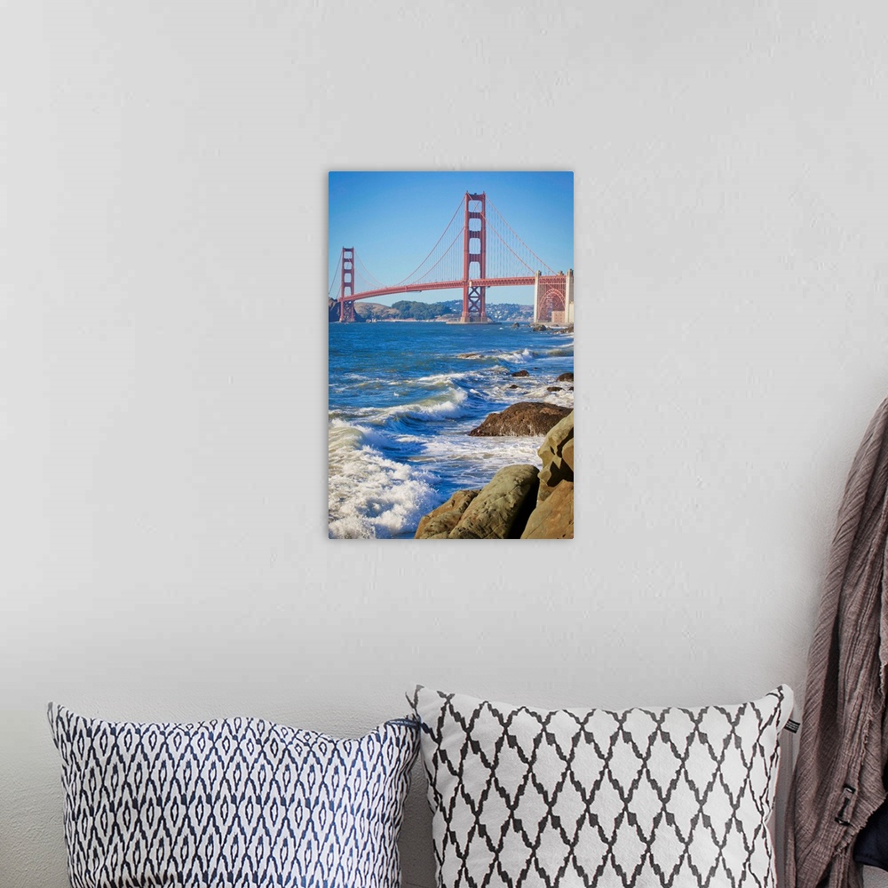 A bohemian room featuring Golden Gate Bridge From Baker Beach; San Francisco California United States Of America