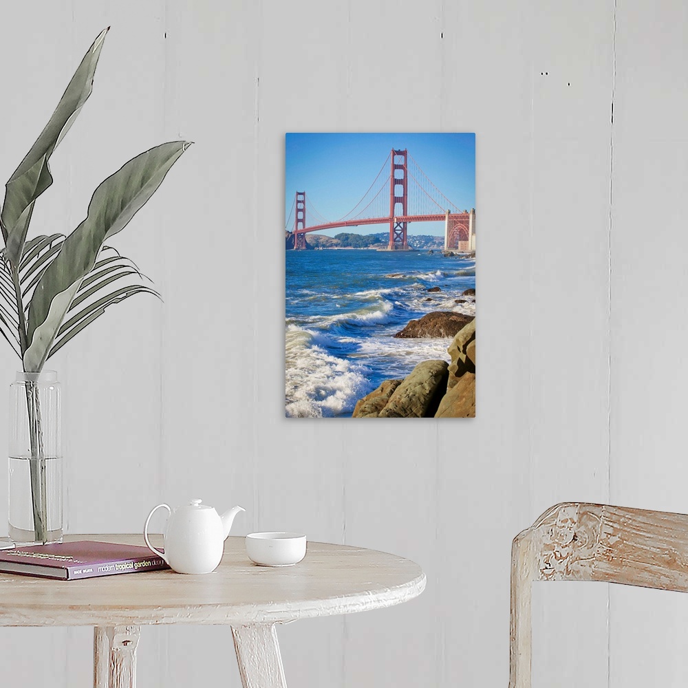 A farmhouse room featuring Golden Gate Bridge From Baker Beach; San Francisco California United States Of America