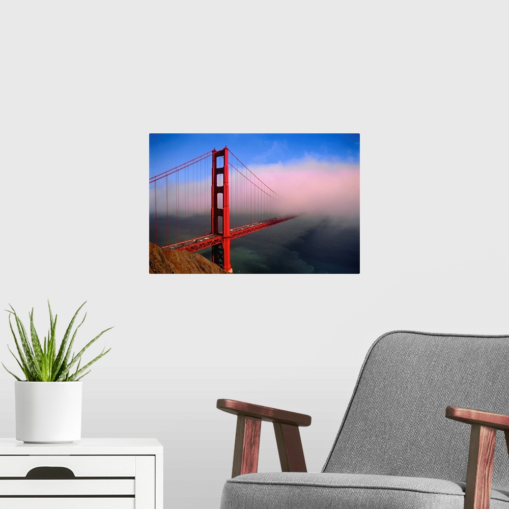 A modern room featuring Golden Gate Bridge San Francisco, California, USA