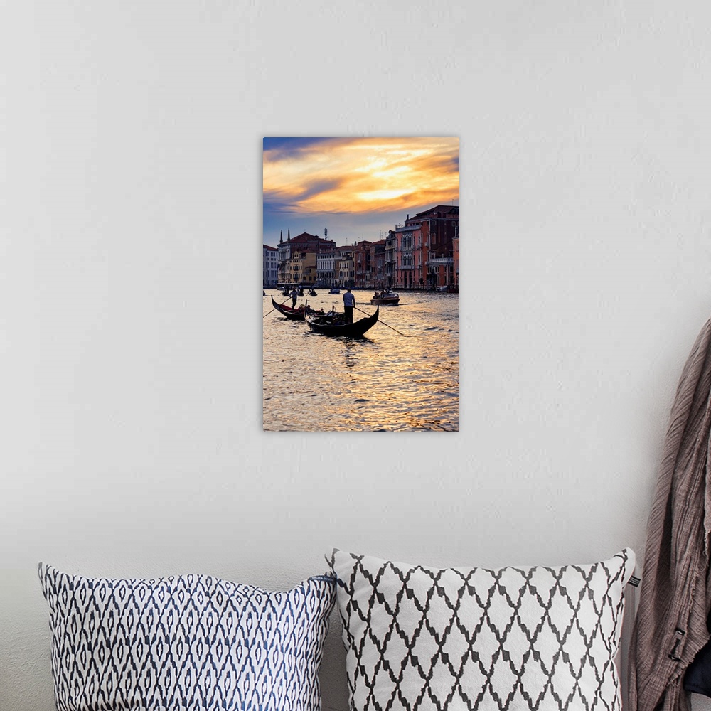 A bohemian room featuring Grand Canal At Sunset, Venice, Italy