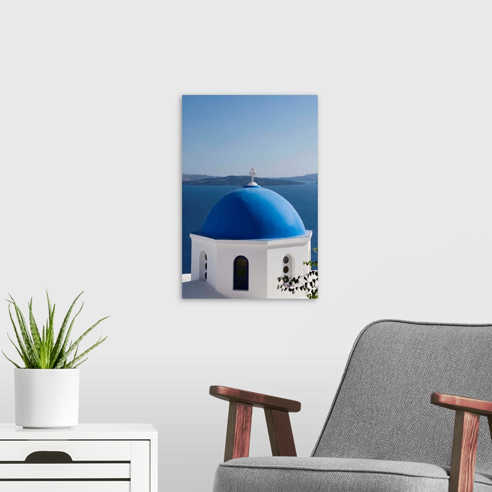 A modern room featuring Greece, Santorini, Oia, Architectural Detail Of Greek Orthodox Church