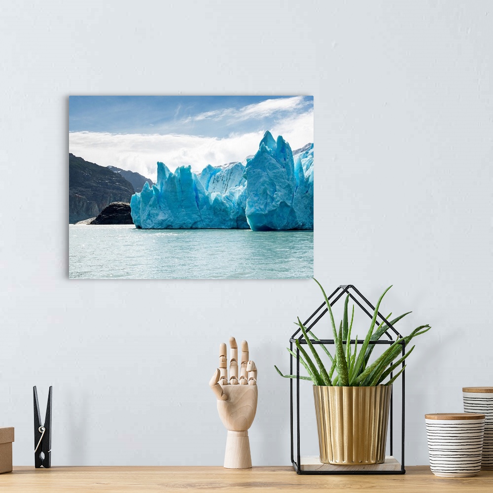 A bohemian room featuring Grey Glacier and Grey Lake, Torres del Paine National Park, Torres del Paine, Magallanes and Anta...