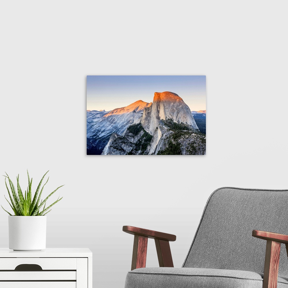 A modern room featuring Half Dome at sunset from Glacier Point, Yosemite National Park, California, United States of Amer...