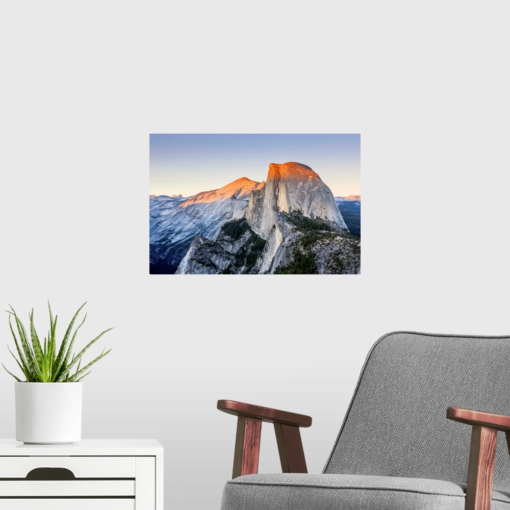 A modern room featuring Half Dome at sunset from Glacier Point, Yosemite National Park, California, United States of Amer...