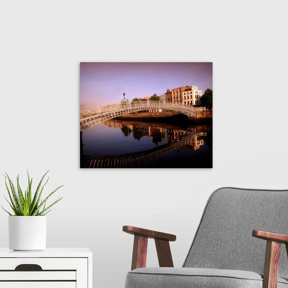 A modern room featuring Ha'penny Bridge, River Liffey, Dublin, Ireland