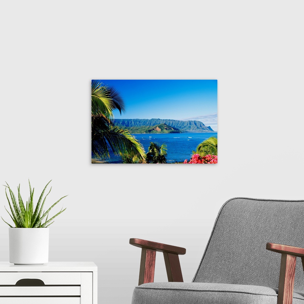 A modern room featuring Hawaii, Kauai, Hanalei Bay, Bali Hai, Ocean And Coastline