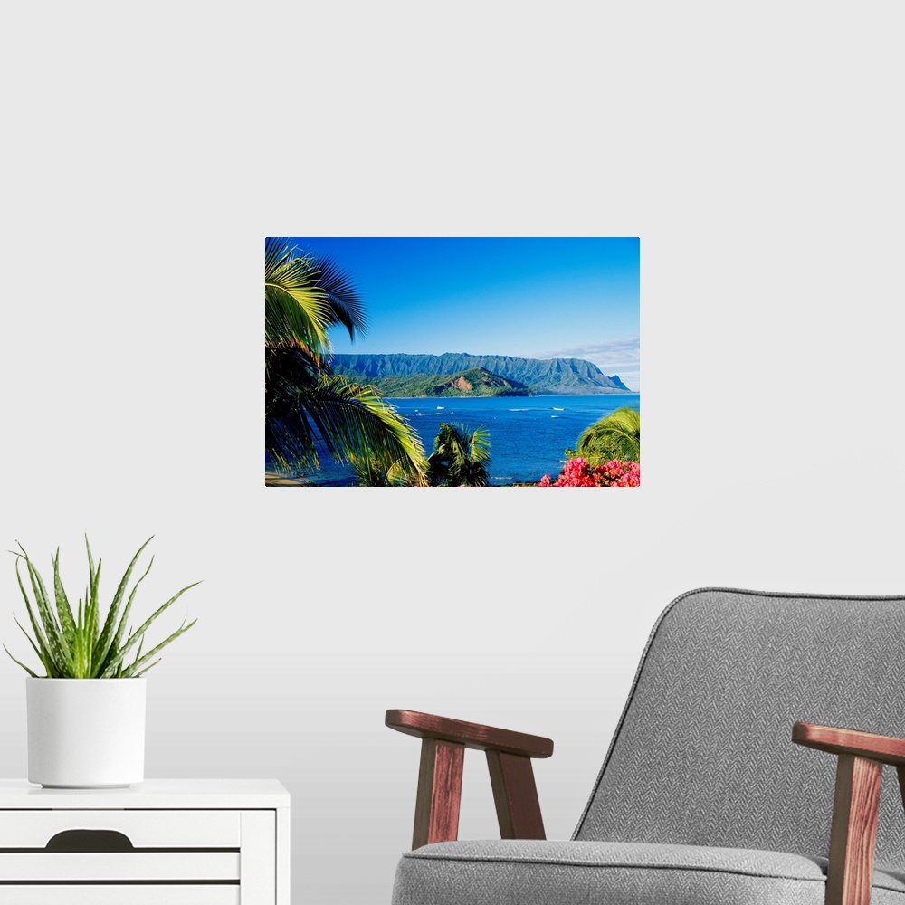 A modern room featuring Hawaii, Kauai, Hanalei Bay, Bali Hai, Ocean And Coastline