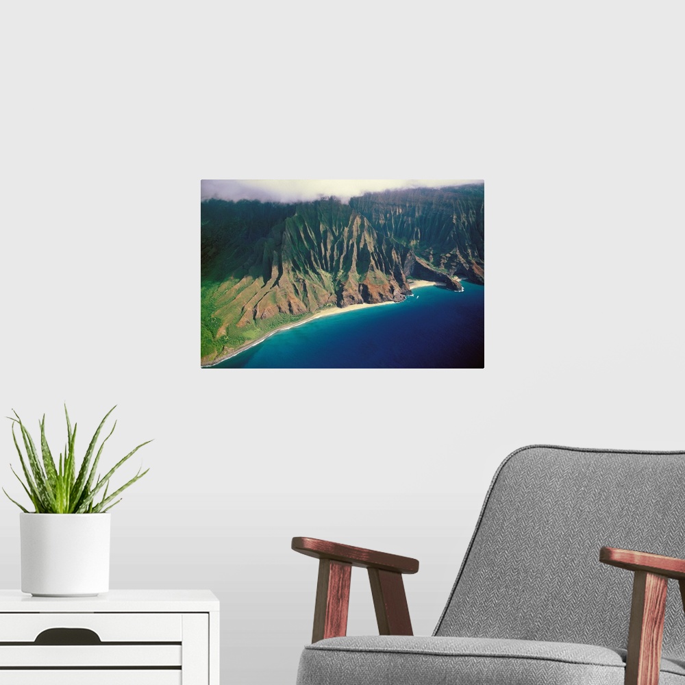 A modern room featuring Hawaii, Kauai, Kalalau Valley, Na Pali Coast, Secluded Beaches