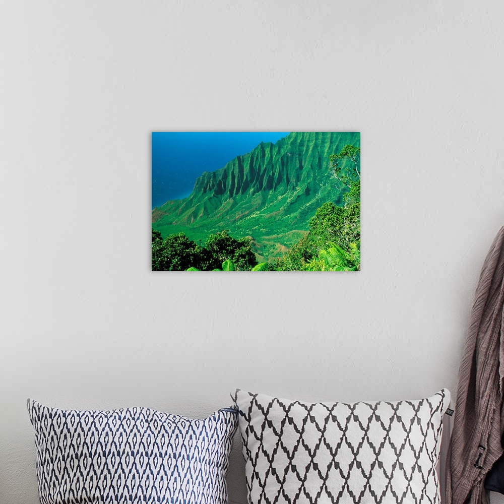 A bohemian room featuring Hawaii, Kauai, Na Pali Coast, Overlooking Kalalau Valley