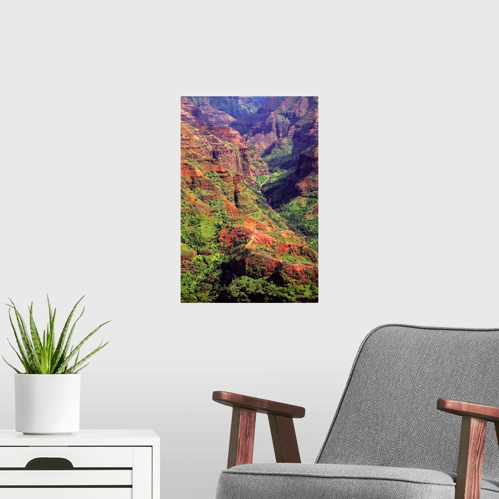 A modern room featuring Hawaii, Kauai, Waimea Canyon, Aerial View Of The Grand Canyon Of The Pacific