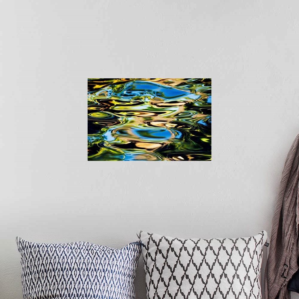 A bohemian room featuring Hawaii, Maui, Abstract View Of Colorful Reflections On Calm Water