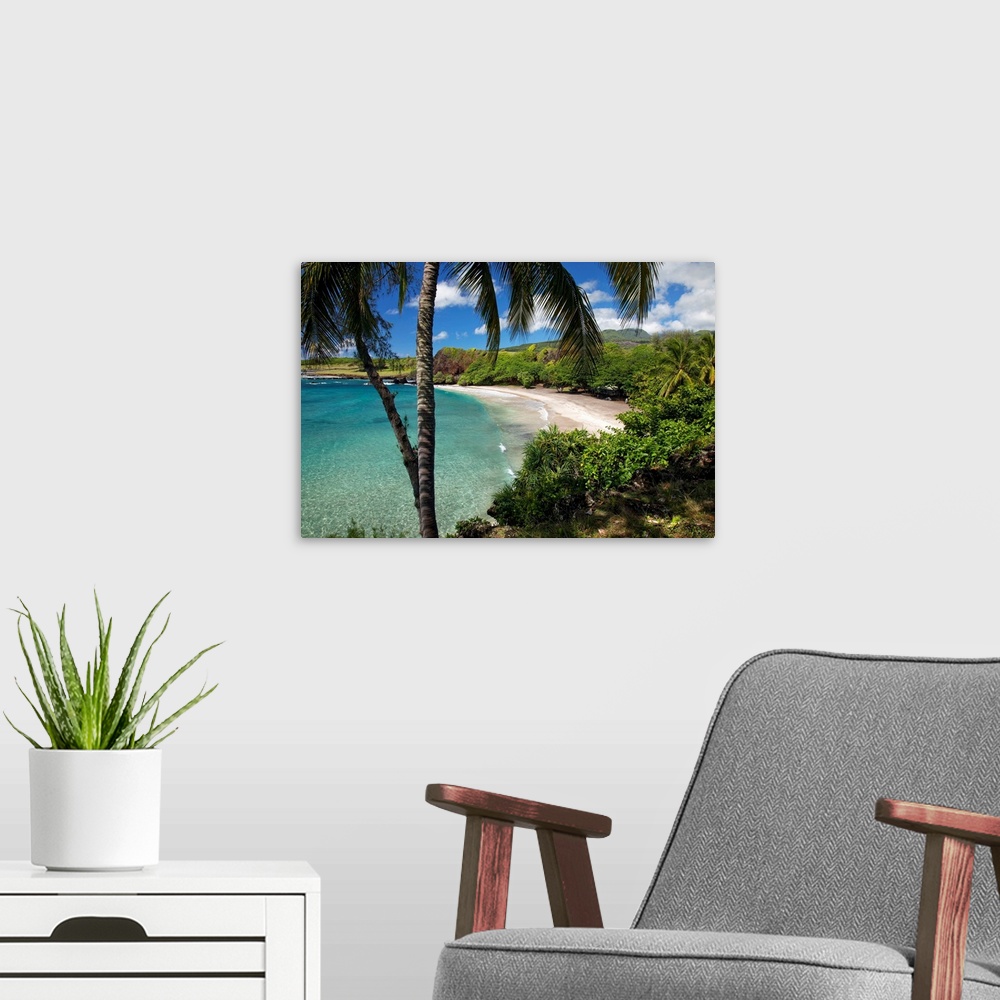 A modern room featuring Hawaii, Maui, Hana, A sunny view of Hamoa Beach with clear ocean