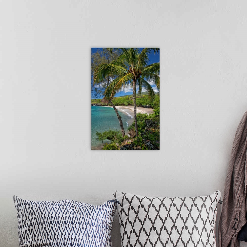 A bohemian room featuring Hawaii, Maui, Hana, A sunny view of Hamoa Beach with clear ocean