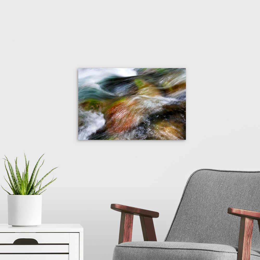 A modern room featuring Hawaii, Maui, Iao Valley, A close up of colorful river rocks