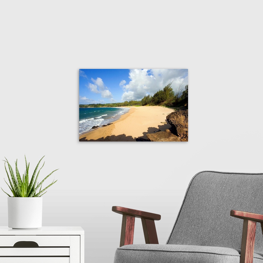 A modern room featuring Hawaii, Maui, Kapalua, Fleming Beach, Empty White Sand Beach