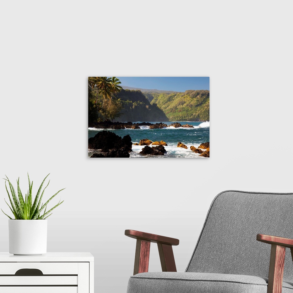 A modern room featuring Hawaii, Maui, Keanae Peninsula, Ocean And Palm Trees