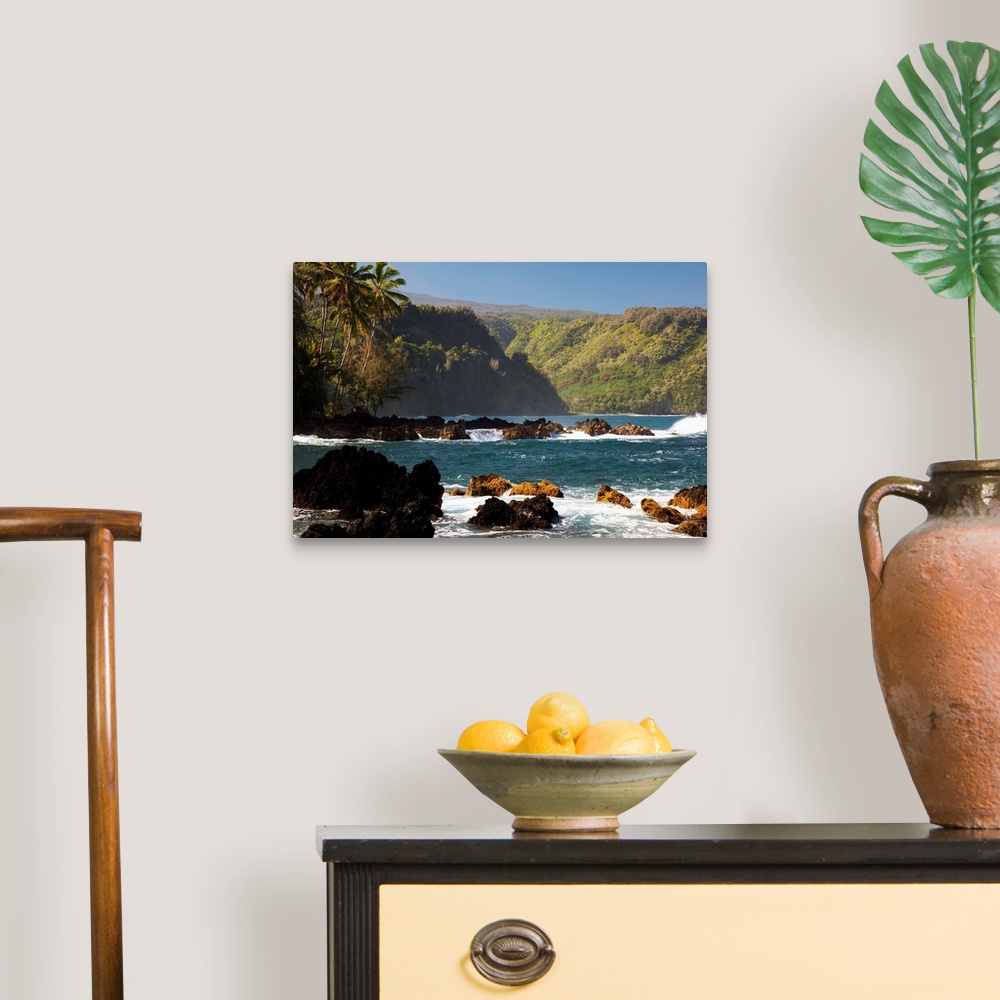 A traditional room featuring Hawaii, Maui, Keanae Peninsula, Ocean And Palm Trees