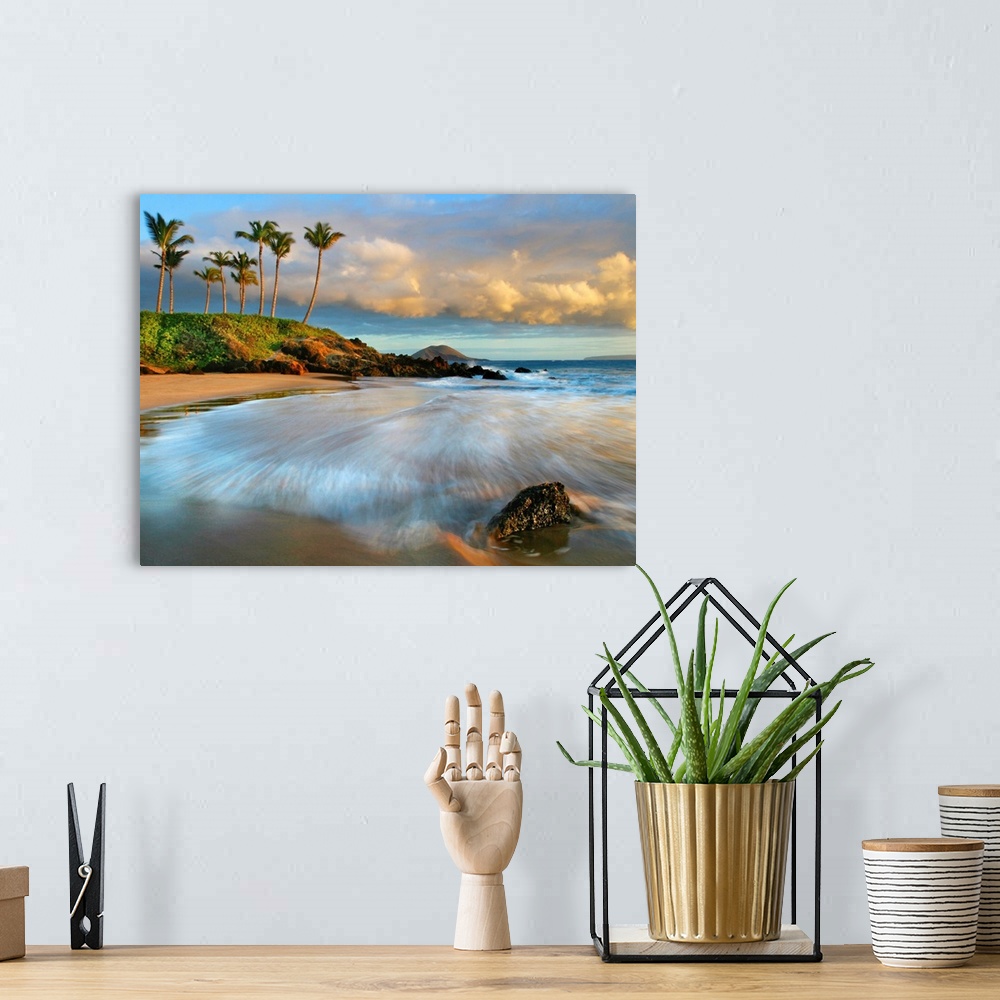 A bohemian room featuring Hawaii, Maui, Makena, Secret Beach At Sunset