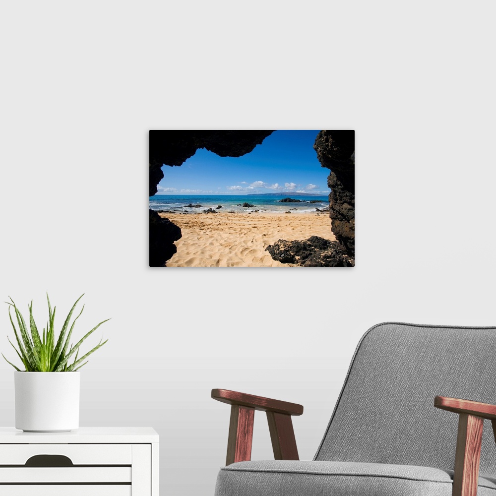A modern room featuring Hawaii, Maui, Makena, View From Secret Beach Of Kahoolawe