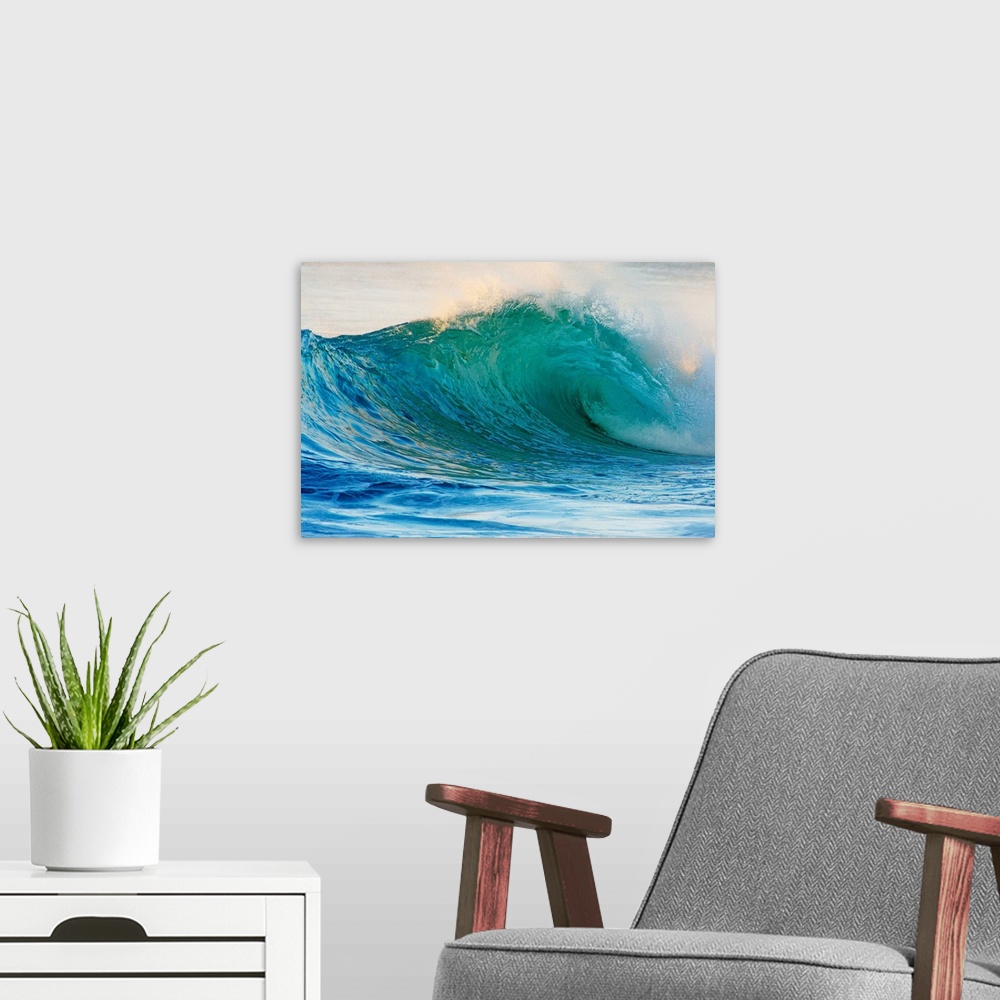 A modern room featuring Hawaii, Oahu, Beautiful Wave Breaking