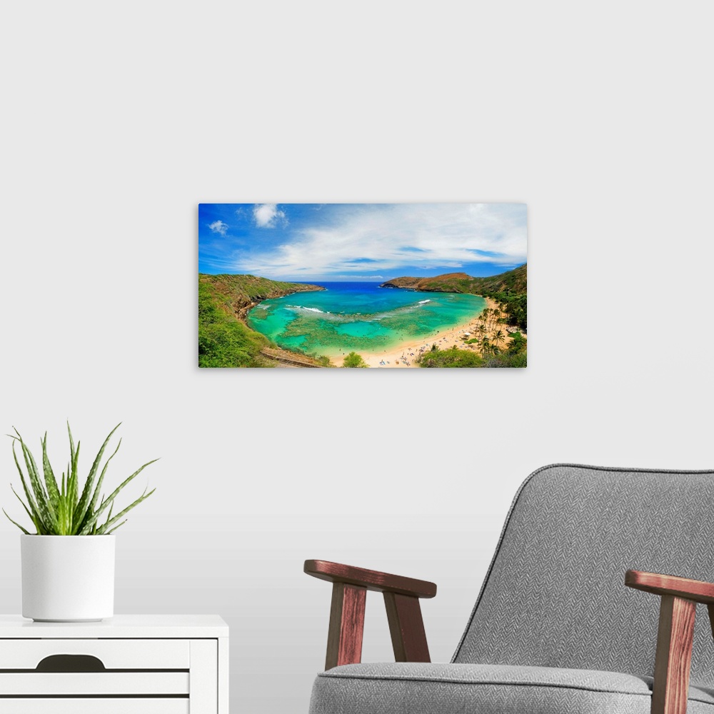 A modern room featuring Hawaii, Oahu, Seascape Overlooking Hanauma Bay