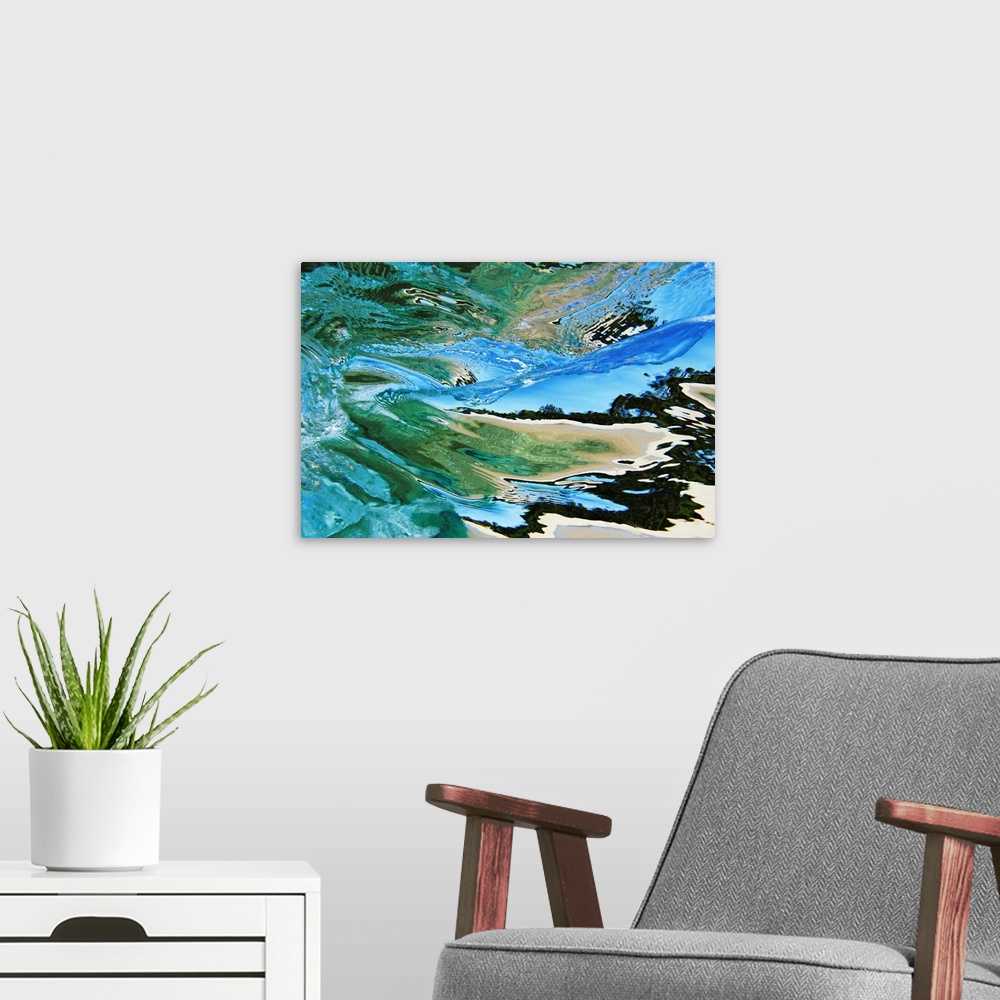 A modern room featuring Hawaii, Oahu, Underwater View Of Wave